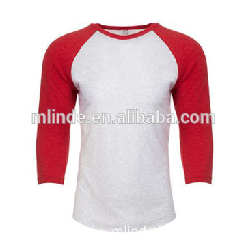 brand long sleeve fashion fitness o neck plain pattern white red color block contrast t-shirt wholesale china t shirt men